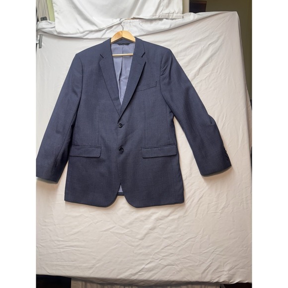 Banana Republic Mens Tailored Slim Fit Blazer 44R Light Plaid Polyester Blend - Picture 4 of 11